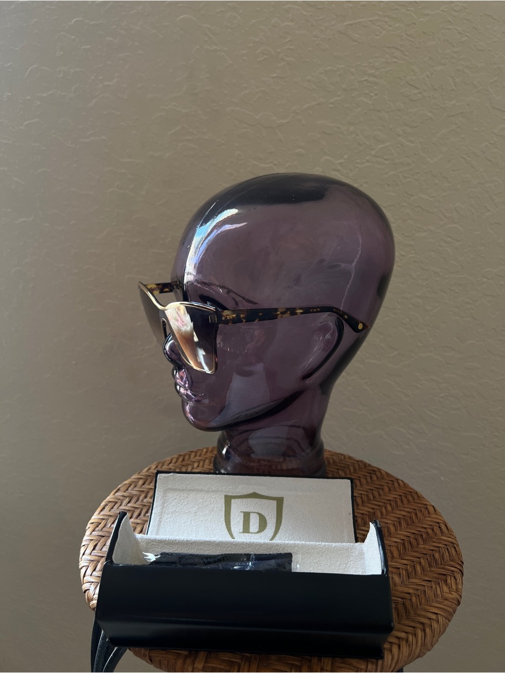 DITA Tortoise Pattern Sunglass Arms with Gold Logo